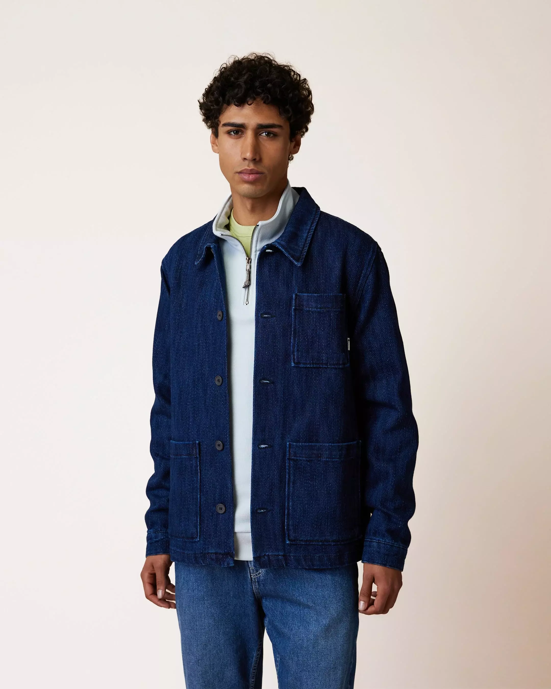 Faguo Lorge Denim Jacke Blau Herren Bio-Baumwolle blau